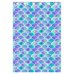 Sea Blue Mermaid Scales Pattern Print Curtain