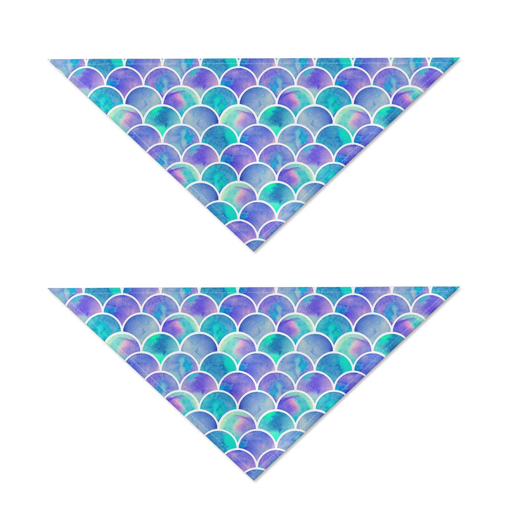 Sea Blue Mermaid Scales Pattern Print Dog Bandana