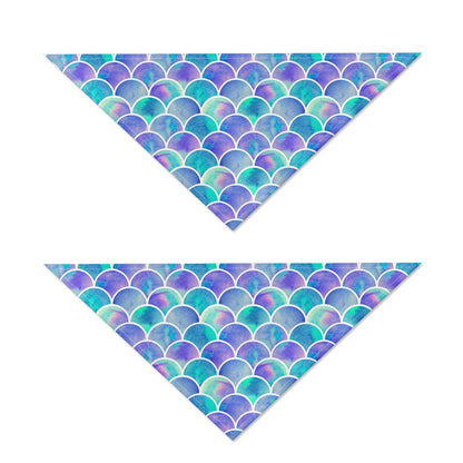 Sea Blue Mermaid Scales Pattern Print Dog Bandana