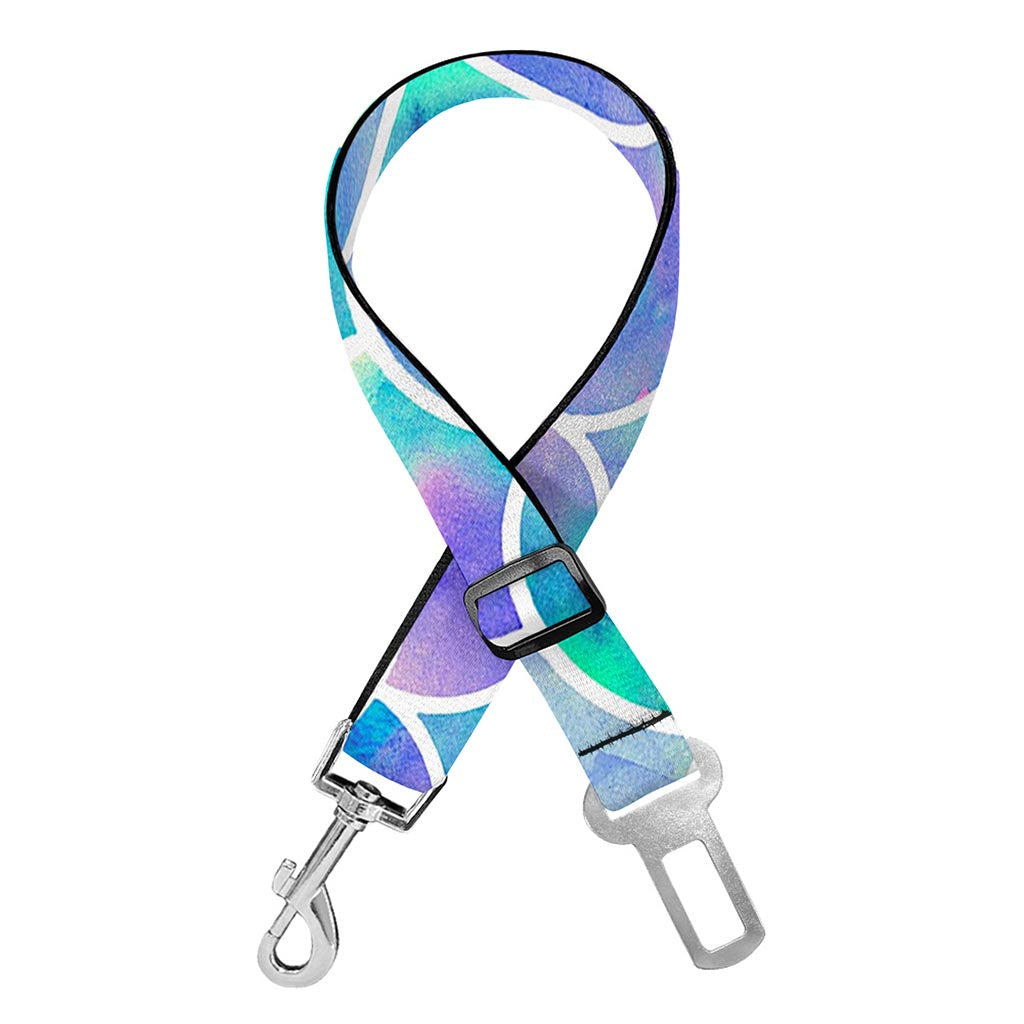 Sea Blue Mermaid Scales Pattern Print Dog Seat Belt