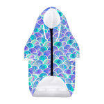 Sea Blue Mermaid Scales Pattern Print Dog Zip Up Hoodie