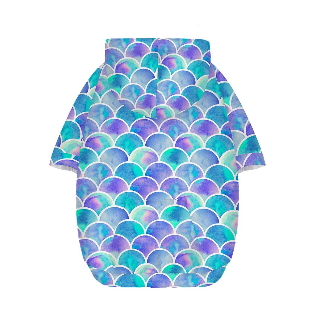 Sea Blue Mermaid Scales Pattern Print Dog Zip Up Hoodie