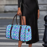 Sea Blue Mermaid Scales Pattern Print Duffle Bag