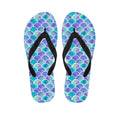 Sea Blue Mermaid Scales Pattern Print Flip Flops