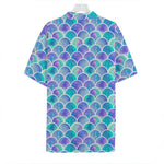Sea Blue Mermaid Scales Pattern Print Hawaiian Shirt