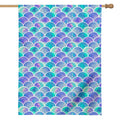 Sea Blue Mermaid Scales Pattern Print House Flag