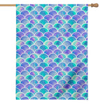 Sea Blue Mermaid Scales Pattern Print House Flag