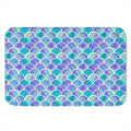 Sea Blue Mermaid Scales Pattern Print Indoor Door Mat