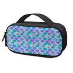 Sea Blue Mermaid Scales Pattern Print Insulin Cooler Travel Case