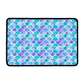 Sea Blue Mermaid Scales Pattern Print Kitchen Mat