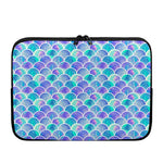 Sea Blue Mermaid Scales Pattern Print Laptop Sleeve