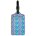 Sea Blue Mermaid Scales Pattern Print Luggage Tag