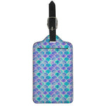 Sea Blue Mermaid Scales Pattern Print Luggage Tag
