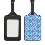 Sea Blue Mermaid Scales Pattern Print Luggage Tag