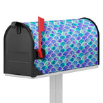 Sea Blue Mermaid Scales Pattern Print Mailbox Cover