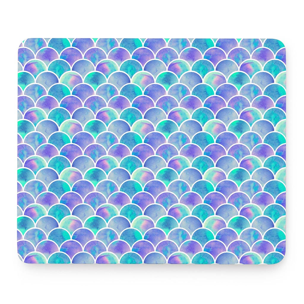 Sea Blue Mermaid Scales Pattern Print Mouse Pad