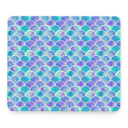 Sea Blue Mermaid Scales Pattern Print Mouse Pad