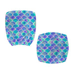 Sea Blue Mermaid Scales Pattern Print Office Chair Cover