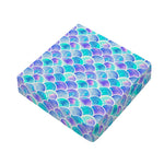 Sea Blue Mermaid Scales Pattern Print Outdoor Seat Cushion Cover