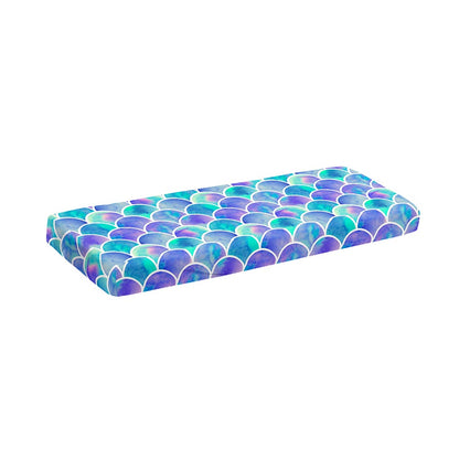 Sea Blue Mermaid Scales Pattern Print Piano Keyboard Cover