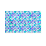Sea Blue Mermaid Scales Pattern Print Polyester Flag