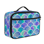 Sea Blue Mermaid Scales Pattern Print Portable Lunch Bag