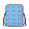 Sea Blue Mermaid Scales Pattern Print Rectangular Crossbody Bag