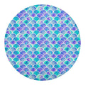 Sea Blue Mermaid Scales Pattern Print Round Blanket