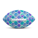Sea Blue Mermaid Scales Pattern Print Rugby Ball