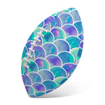 Sea Blue Mermaid Scales Pattern Print Rugby Ball