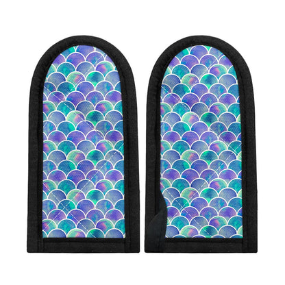Sea Blue Mermaid Scales Pattern Print Skillet Handle Cover