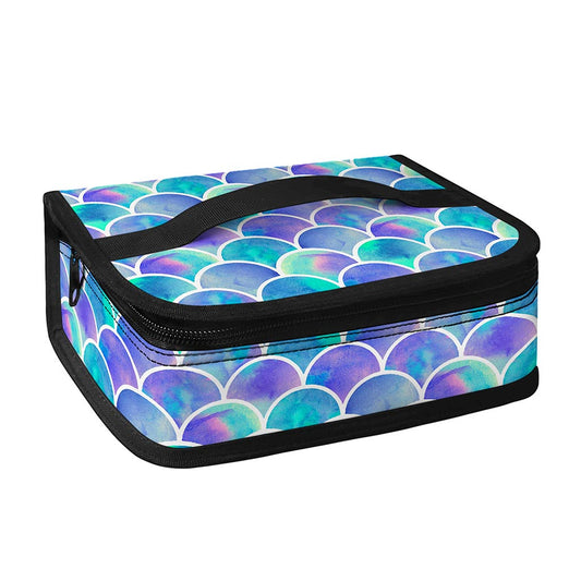 Sea Blue Mermaid Scales Pattern Print Small Lunch Bag