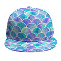 Sea Blue Mermaid Scales Pattern Print Snapback Cap