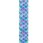 Sea Blue Mermaid Scales Pattern Print Table Runner