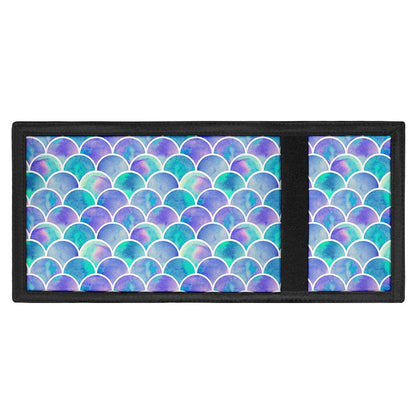 Sea Blue Mermaid Scales Pattern Print Trifold Wallet