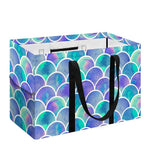 Sea Blue Mermaid Scales Pattern Print Utility Tote Bag
