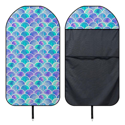 Sea Blue Mermaid Scales Pattern Print Waterproof Car Seat Cover