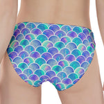 Sea Blue Mermaid Scales Pattern Print Women's Panties