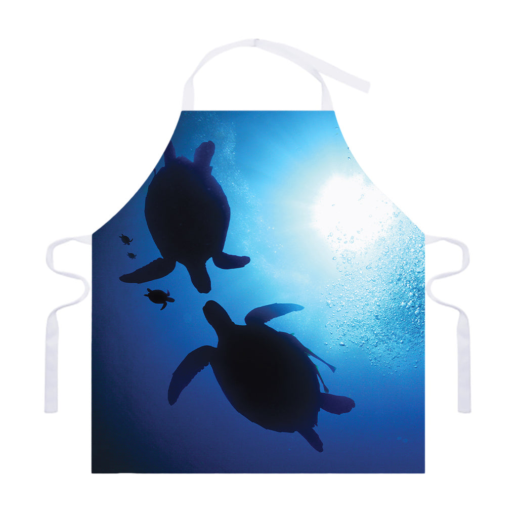 Sea Turtle Family Underwater Print Adjustable Apron