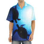 Sea Turtle Family Underwater Print Aloha Shirt