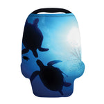 Sea Turtle Family Underwater Print Baby Seat Cover