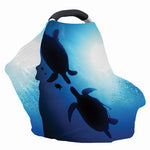Sea Turtle Family Underwater Print Baby Seat Cover