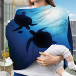 Sea Turtle Family Underwater Print Baby Seat Cover