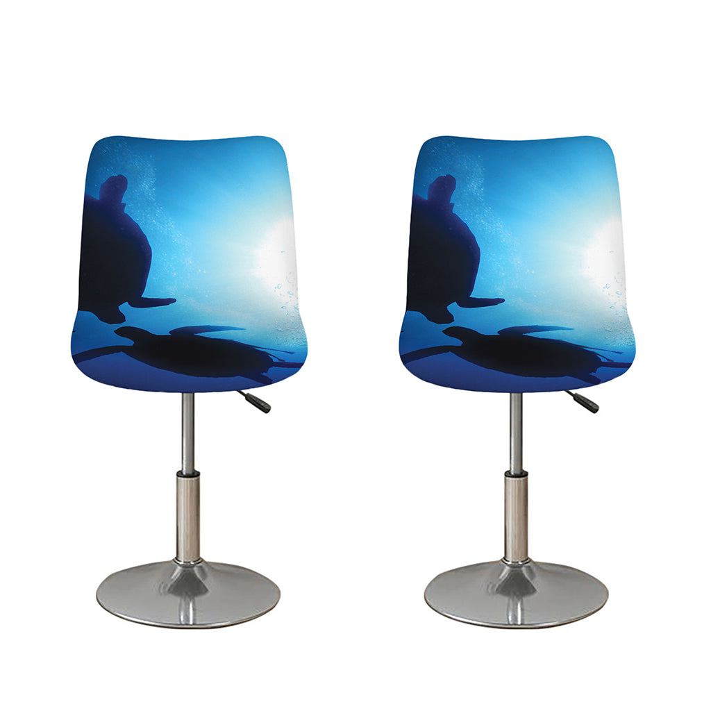 Sea Turtle Family Underwater Print Bar Stool Covers