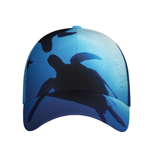 Sea Turtle Family Underwater Print Baseball Cap