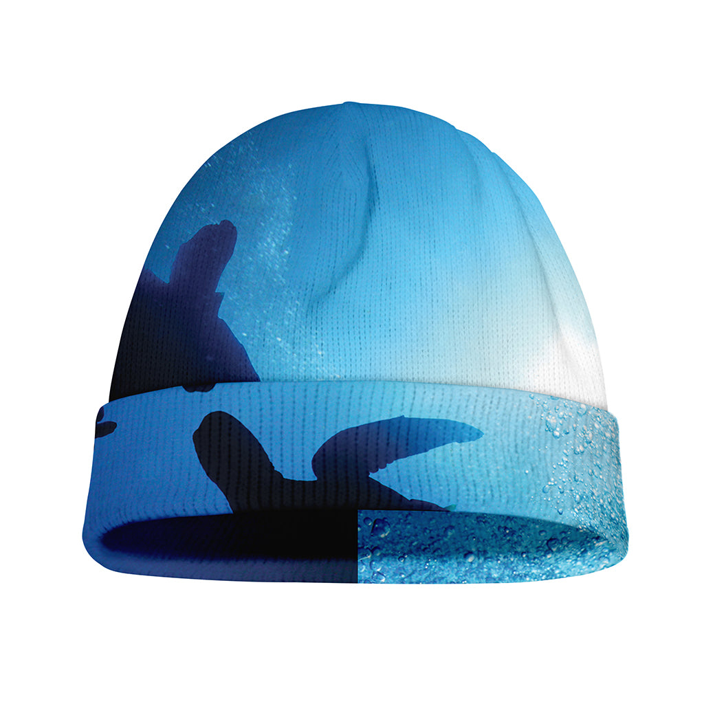 Sea Turtle Family Underwater Print Beanie