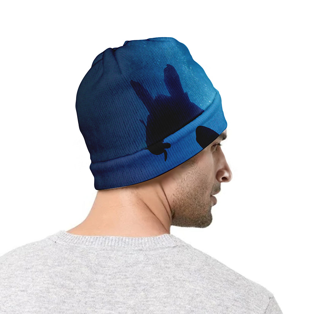 Sea Turtle Family Underwater Print Beanie