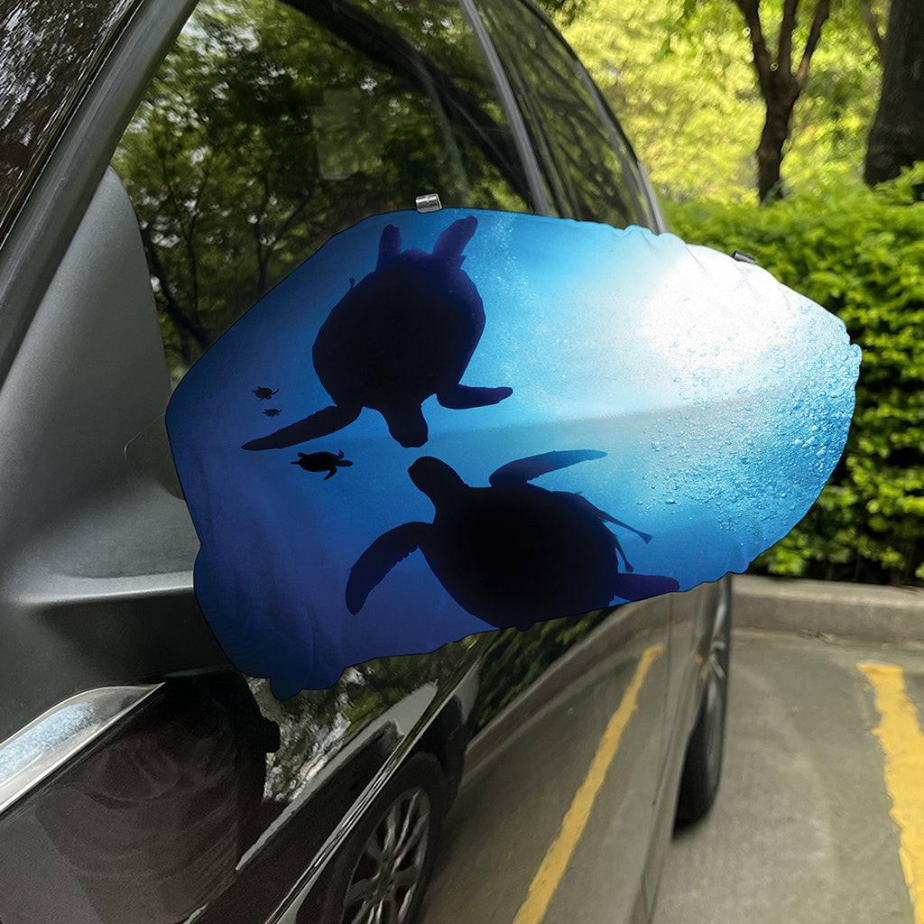Sea Turtle Family Underwater Print Car Side Mirror Covers