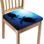 Sea Turtle Family Underwater Print Chair Cushion Cover