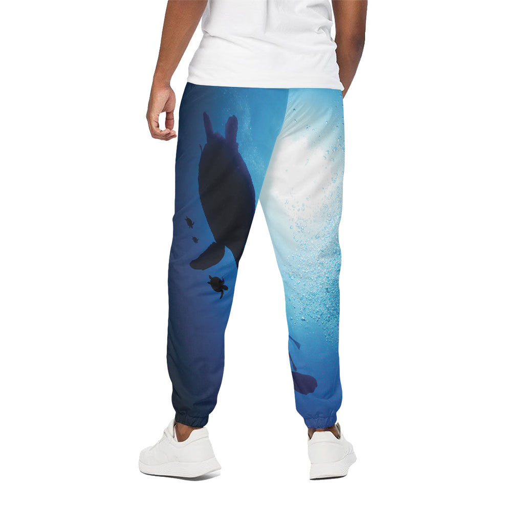 Sea Turtle Family Underwater Print Cotton Pants